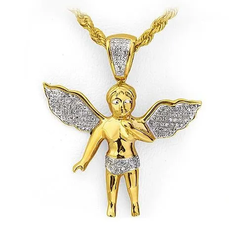 10KY 0.25CTW DIAMOND ANGEL PENDANT CHR0202Y