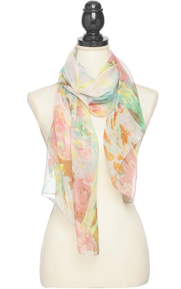 BASC4900 Silky Floral Oblong Scarf