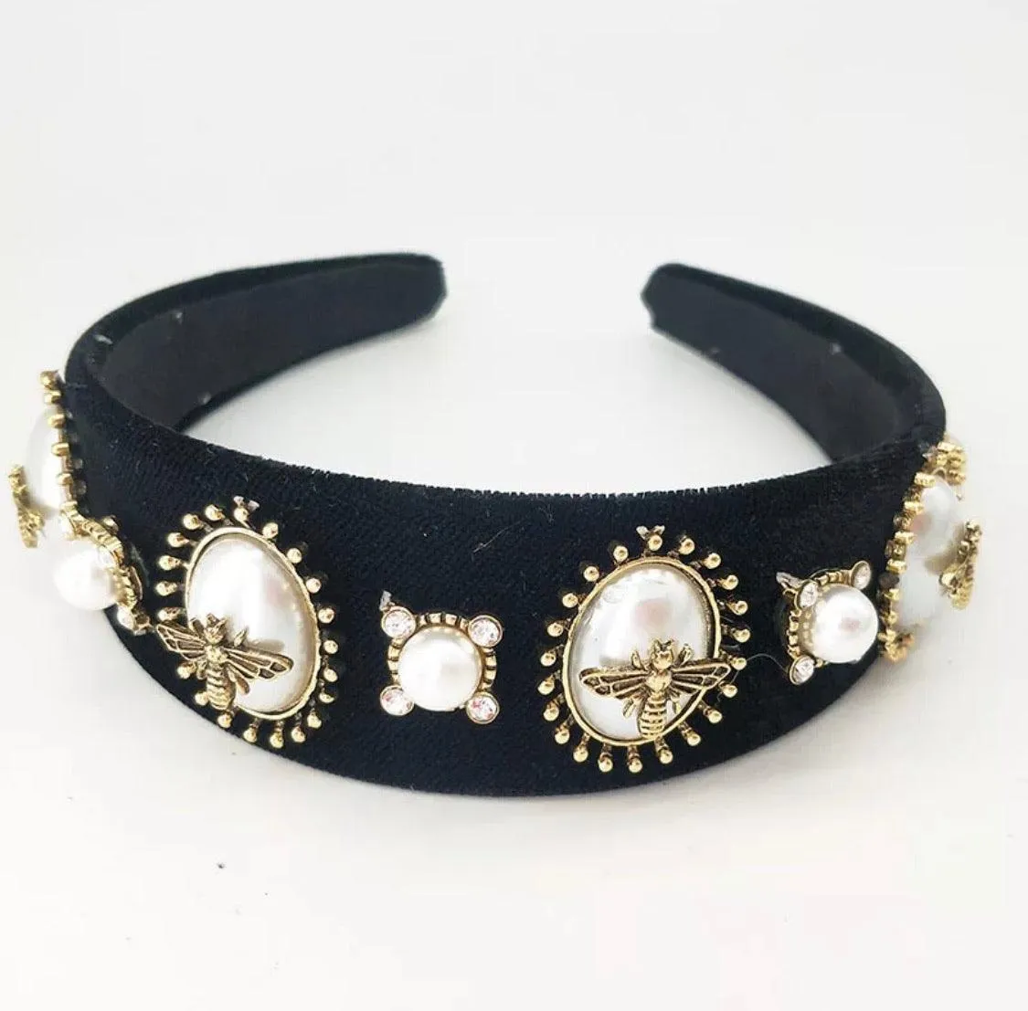 Bee Black Embellished Head Band