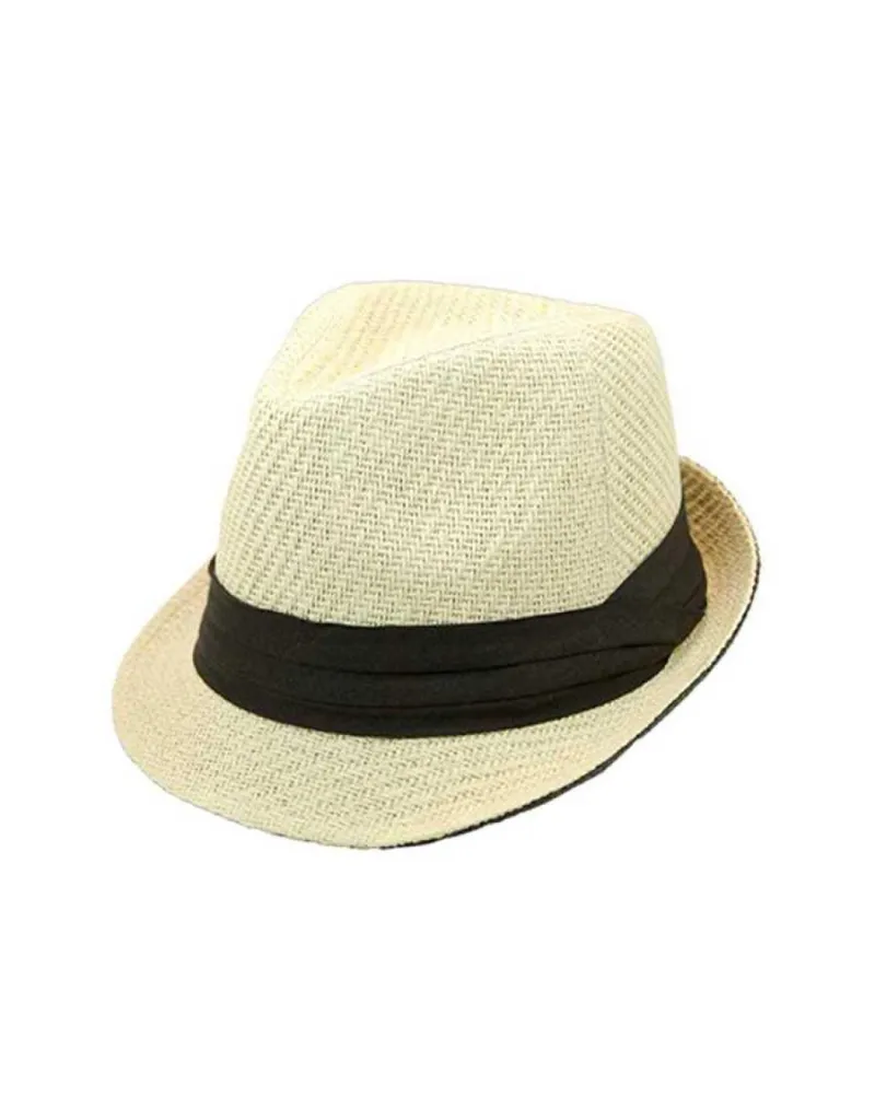 CONTRAST BRIM STRAW FEDORA