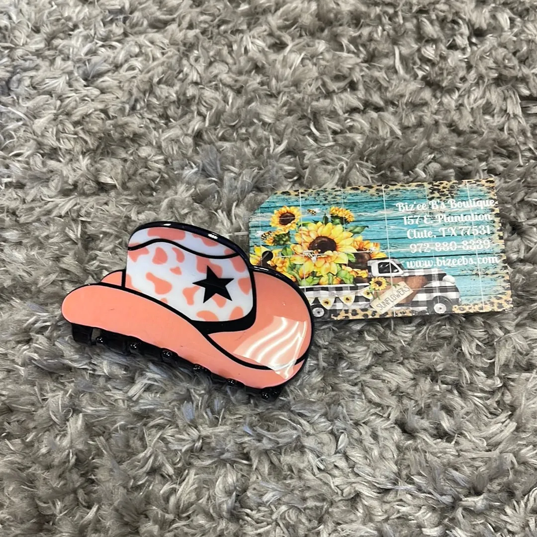 Cowboy Hat/Boots Print Hair Clip