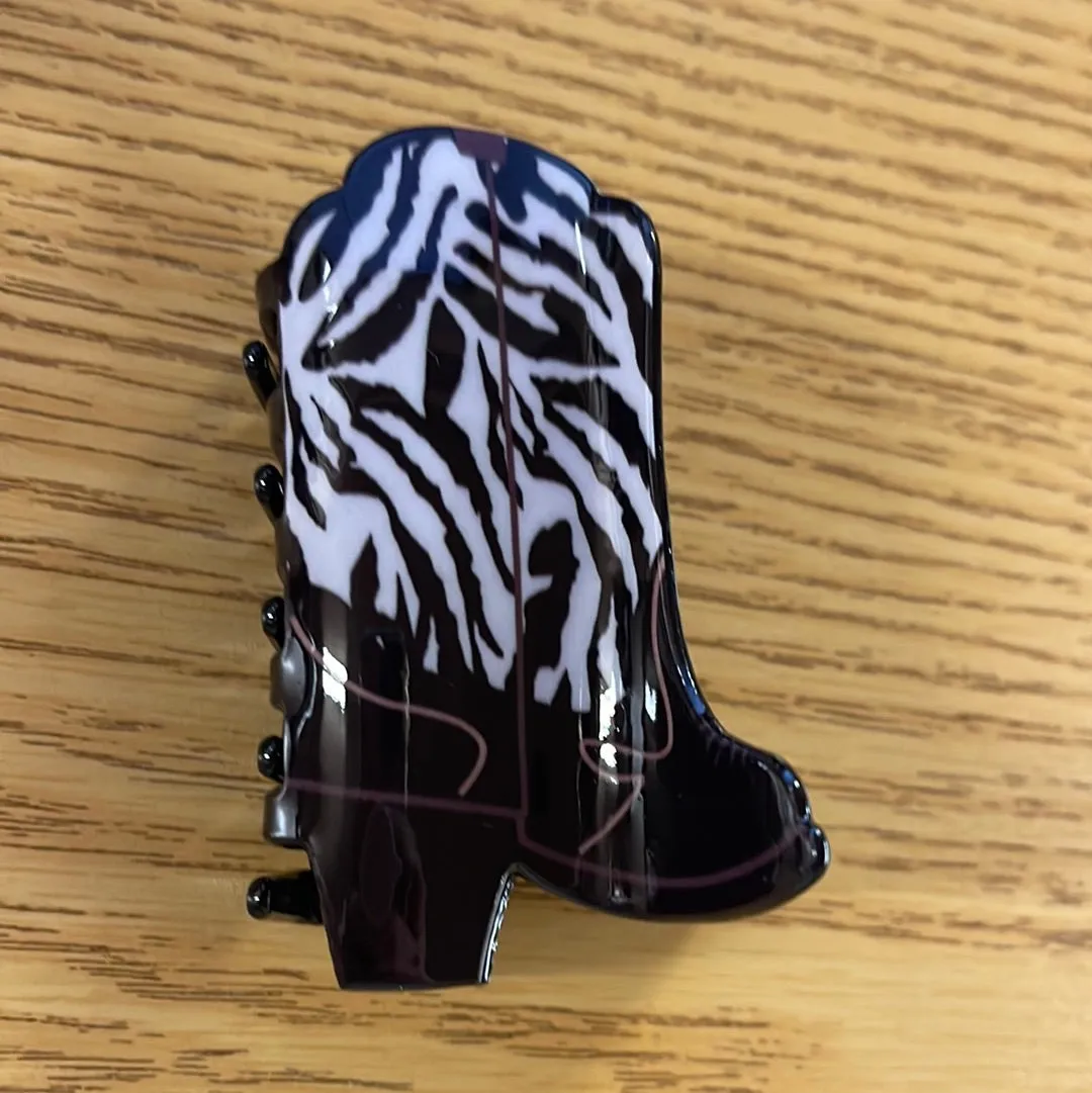 Cowboy Hat/Boots Print Hair Clip