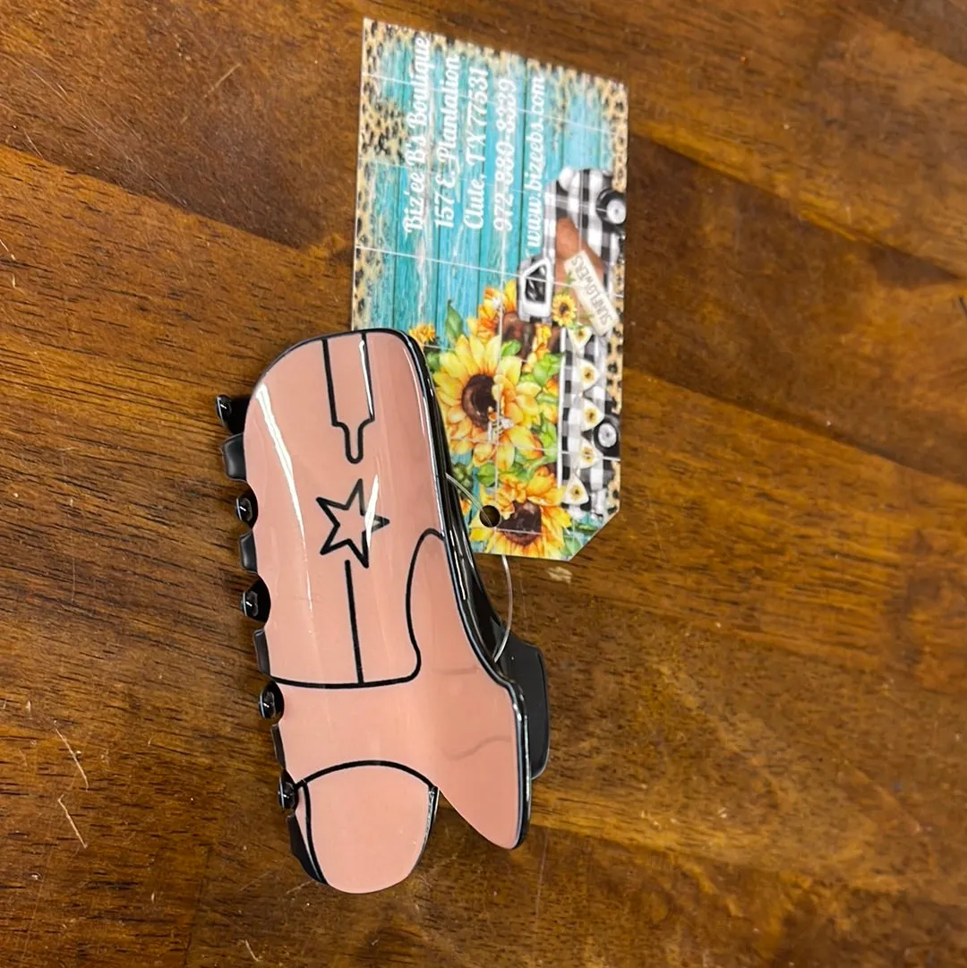 Cowboy Hat/Boots Print Hair Clip