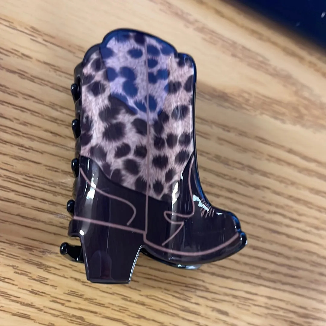 Cowboy Hat/Boots Print Hair Clip