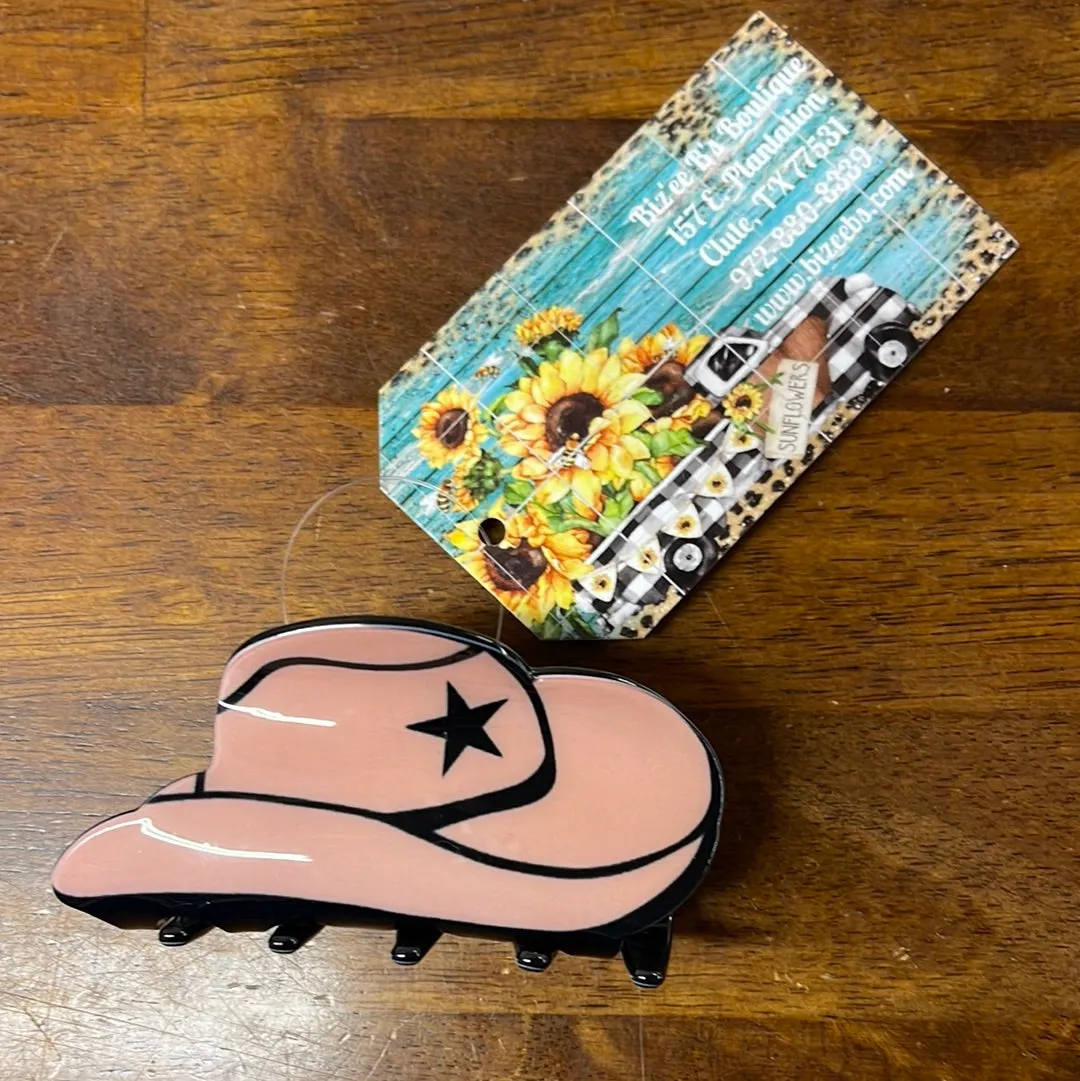 Cowboy Hat/Boots Print Hair Clip