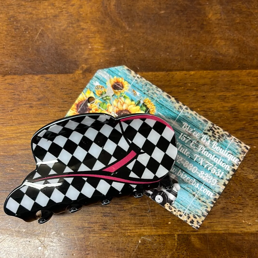 Cowboy Hat/Boots Print Hair Clip