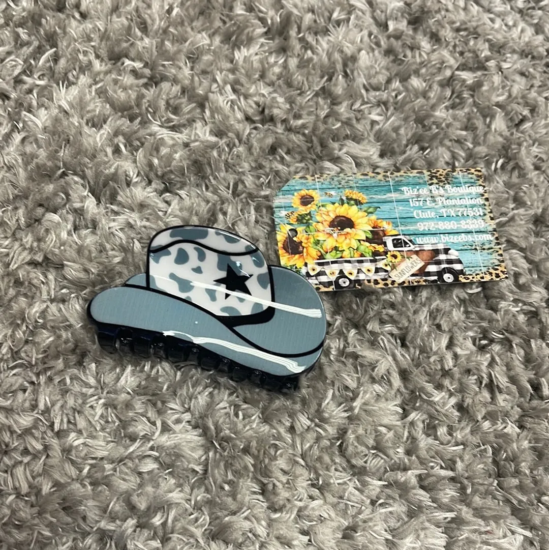Cowboy Hat/Boots Print Hair Clip