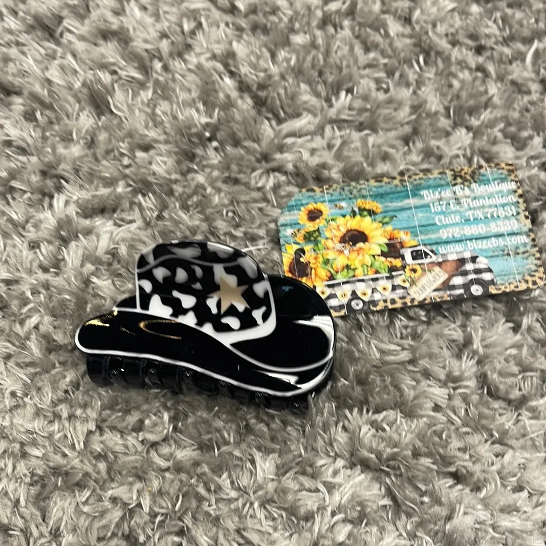 Cowboy Hat/Boots Print Hair Clip