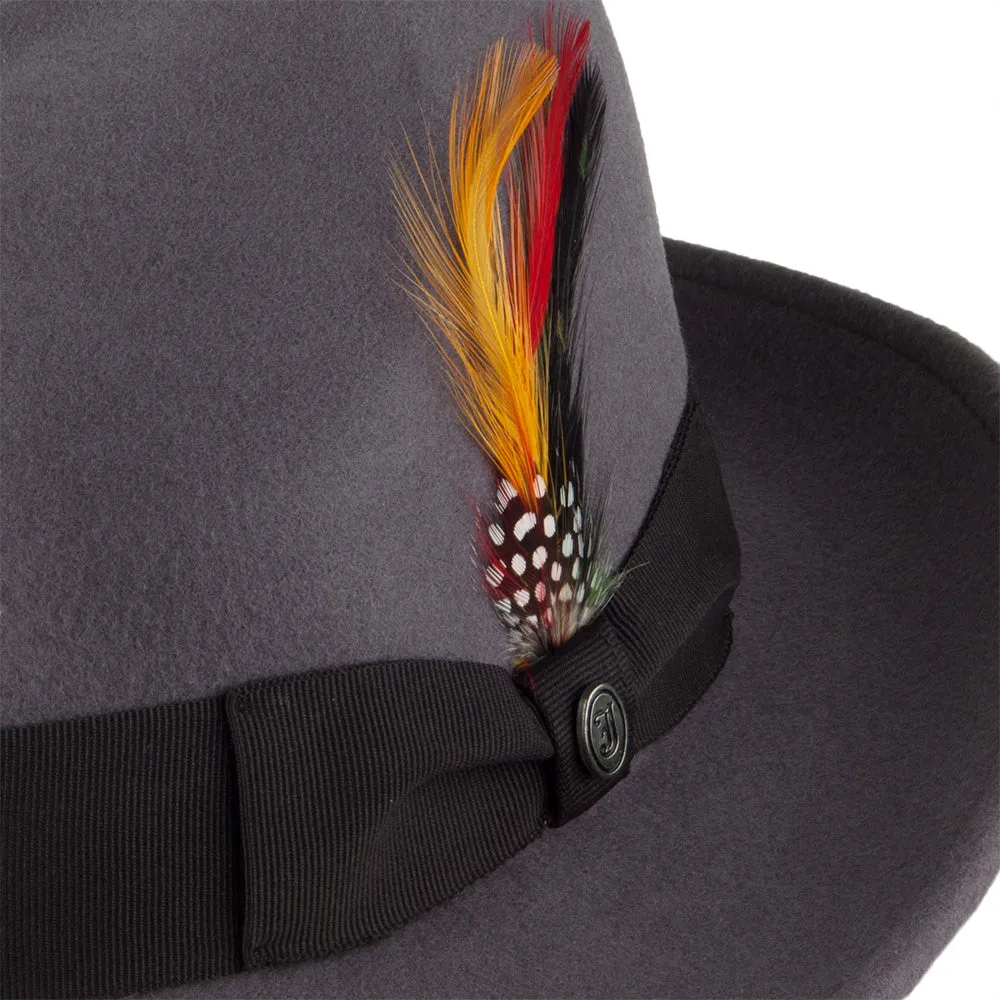 Crushable Pinch Crown Fedora - Grey
