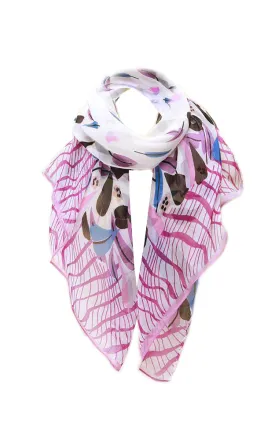 EASC8589 Leaf Print Scarf