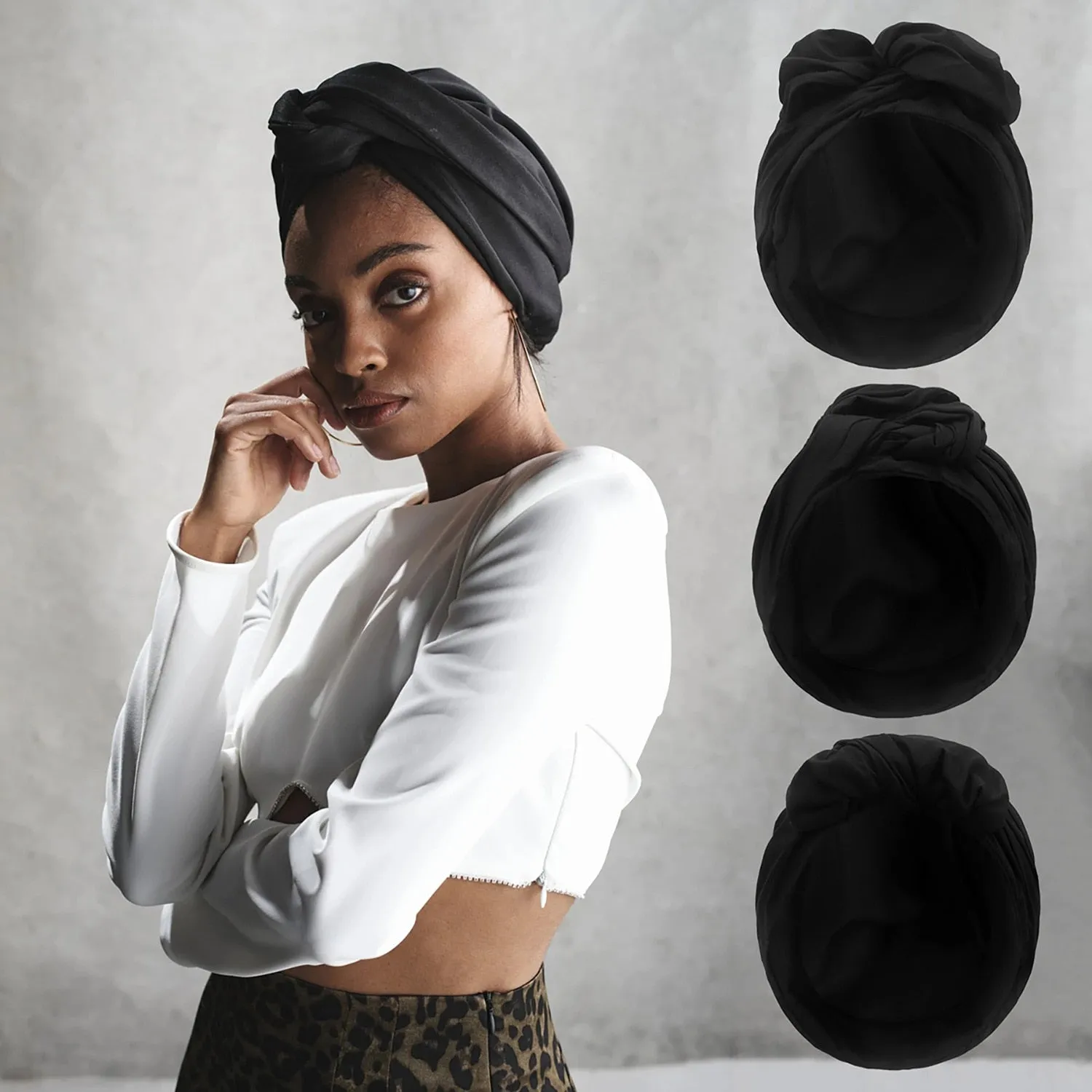 Elegant Cotton Headband Headscarf Cap