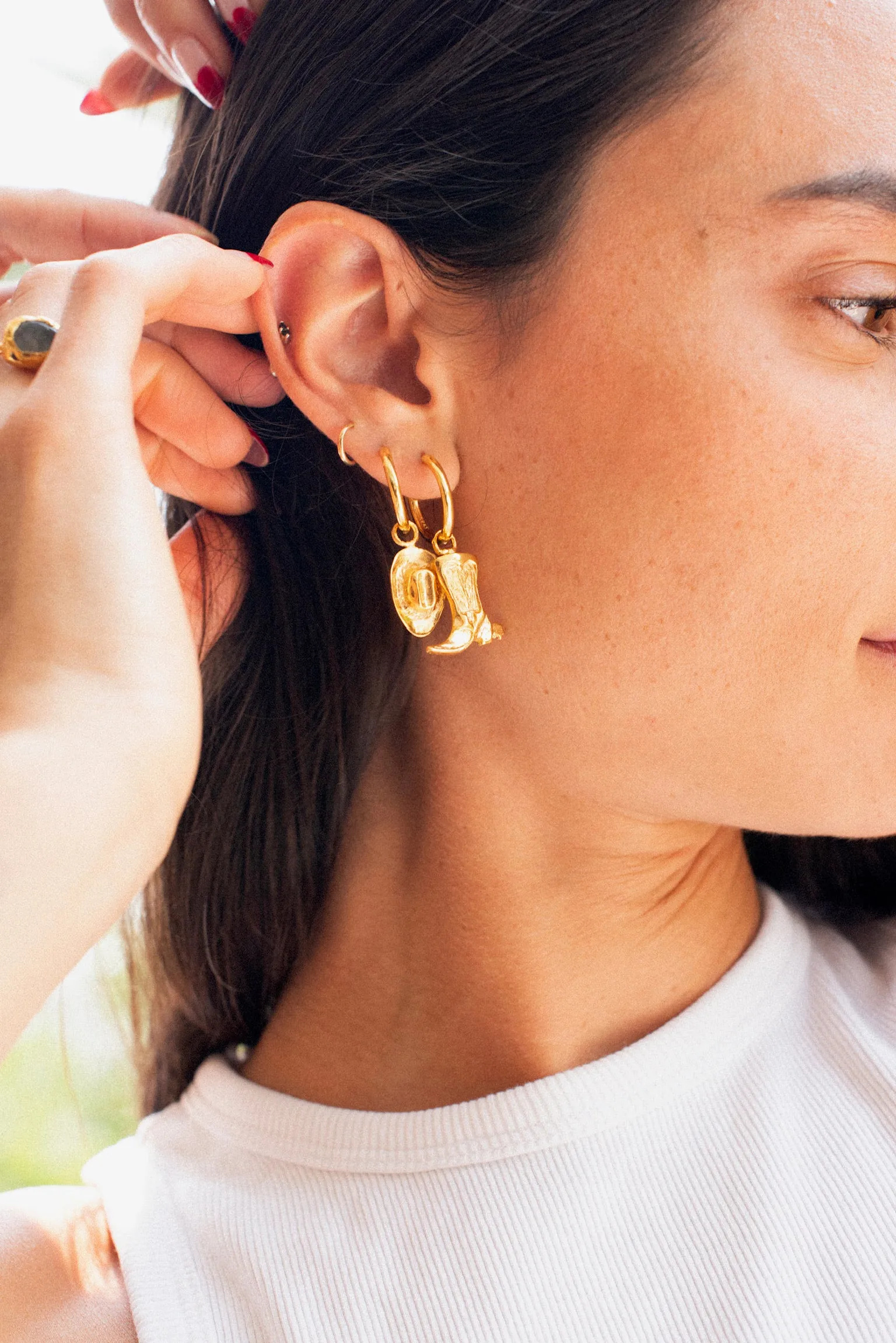 Gold Cowboy Hoops
