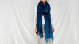 Long Vintage Hmong Raw Silk Scarf, Wrap.
