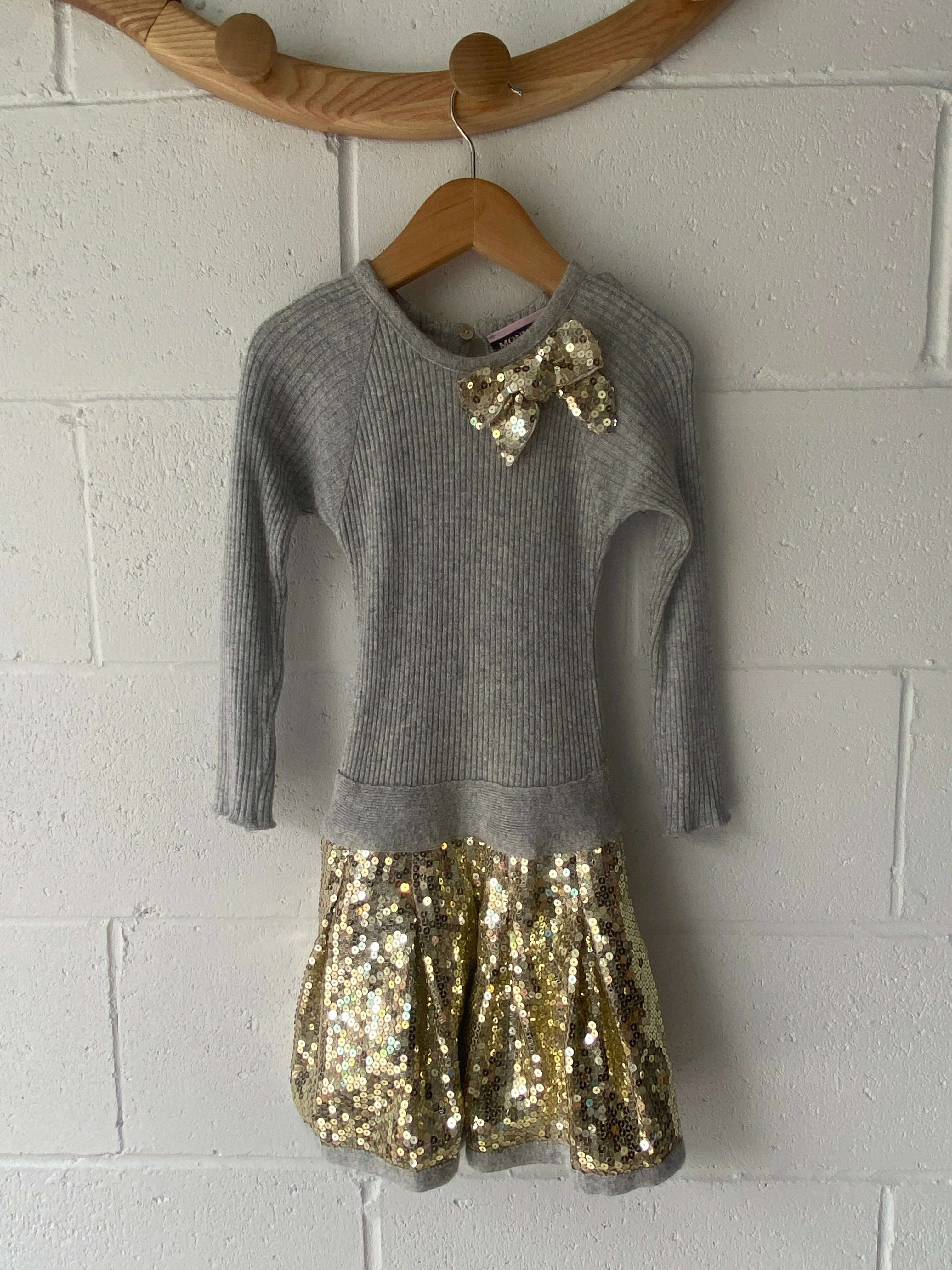 Monnalisa Knit Sequin Dress, 3 years (98)