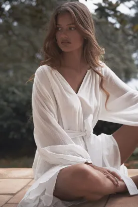 Panama Linen Cotton Gauze Mini Dress