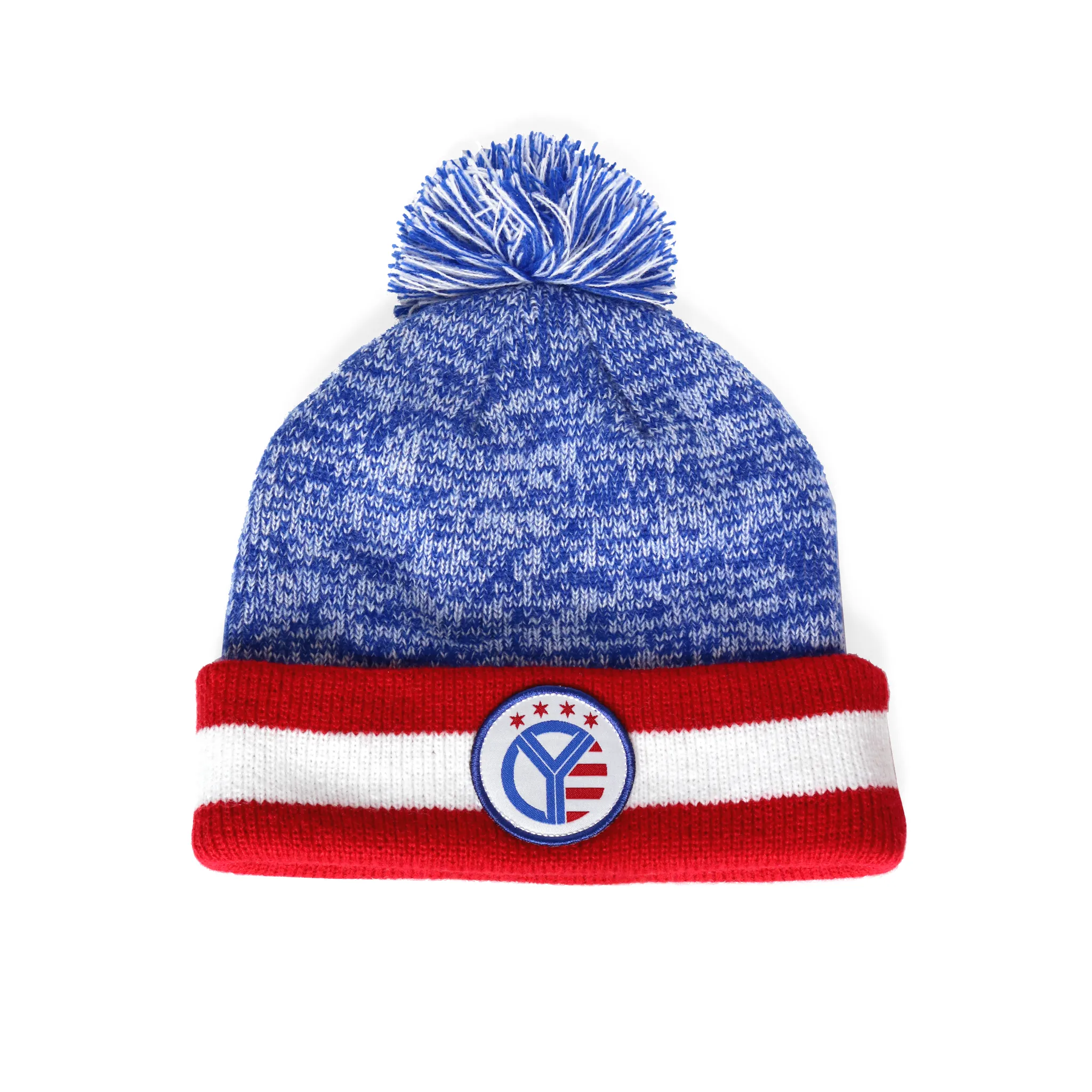 Red, White, & Blue Whiskey Riff Pom Beanie