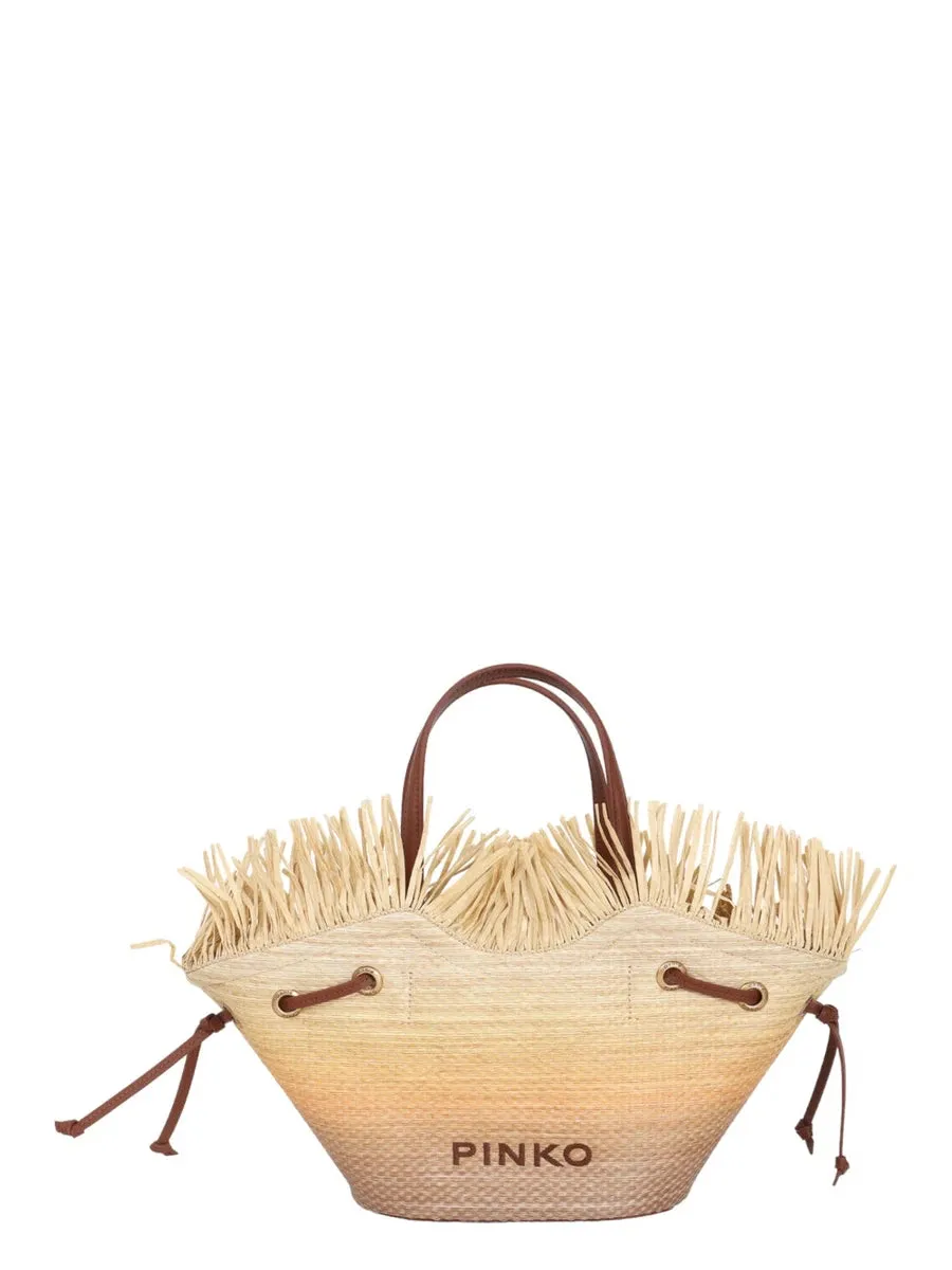 Small Pagoda Shopper in Rafia Sfumata