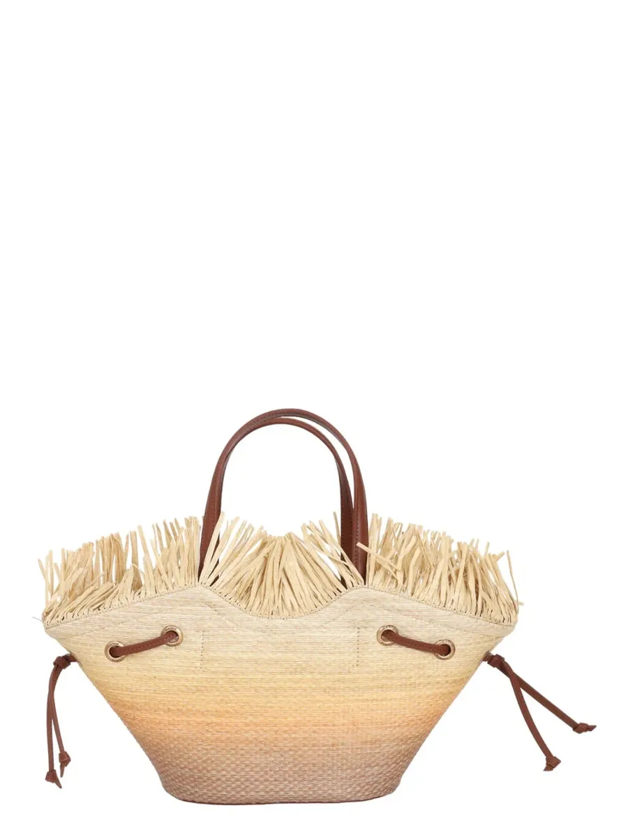 Small Pagoda Shopper in Rafia Sfumata