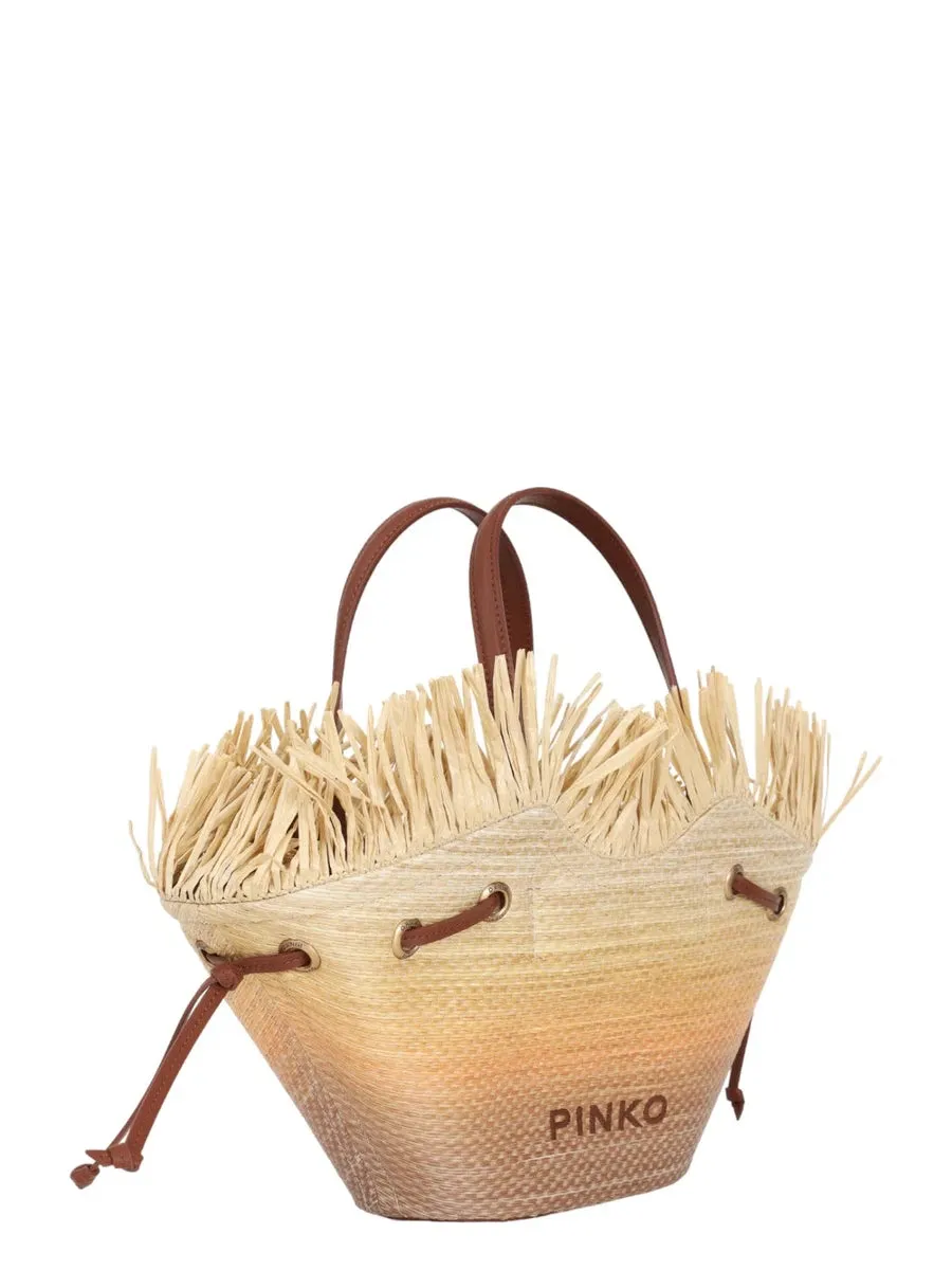 Small Pagoda Shopper in Rafia Sfumata