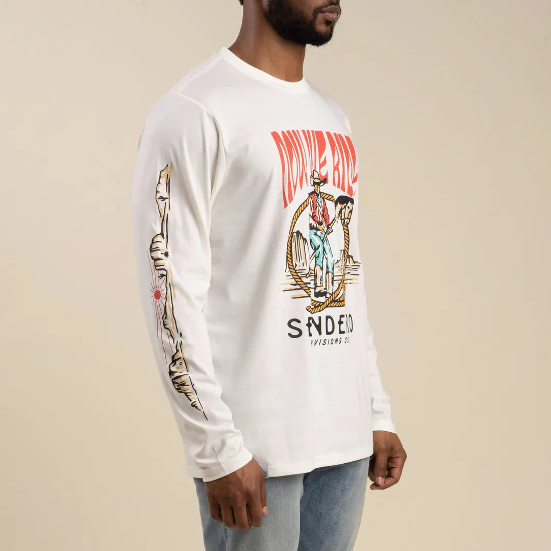 Stick Horse Long Sleeve T-Shirt - Vintage White Tee