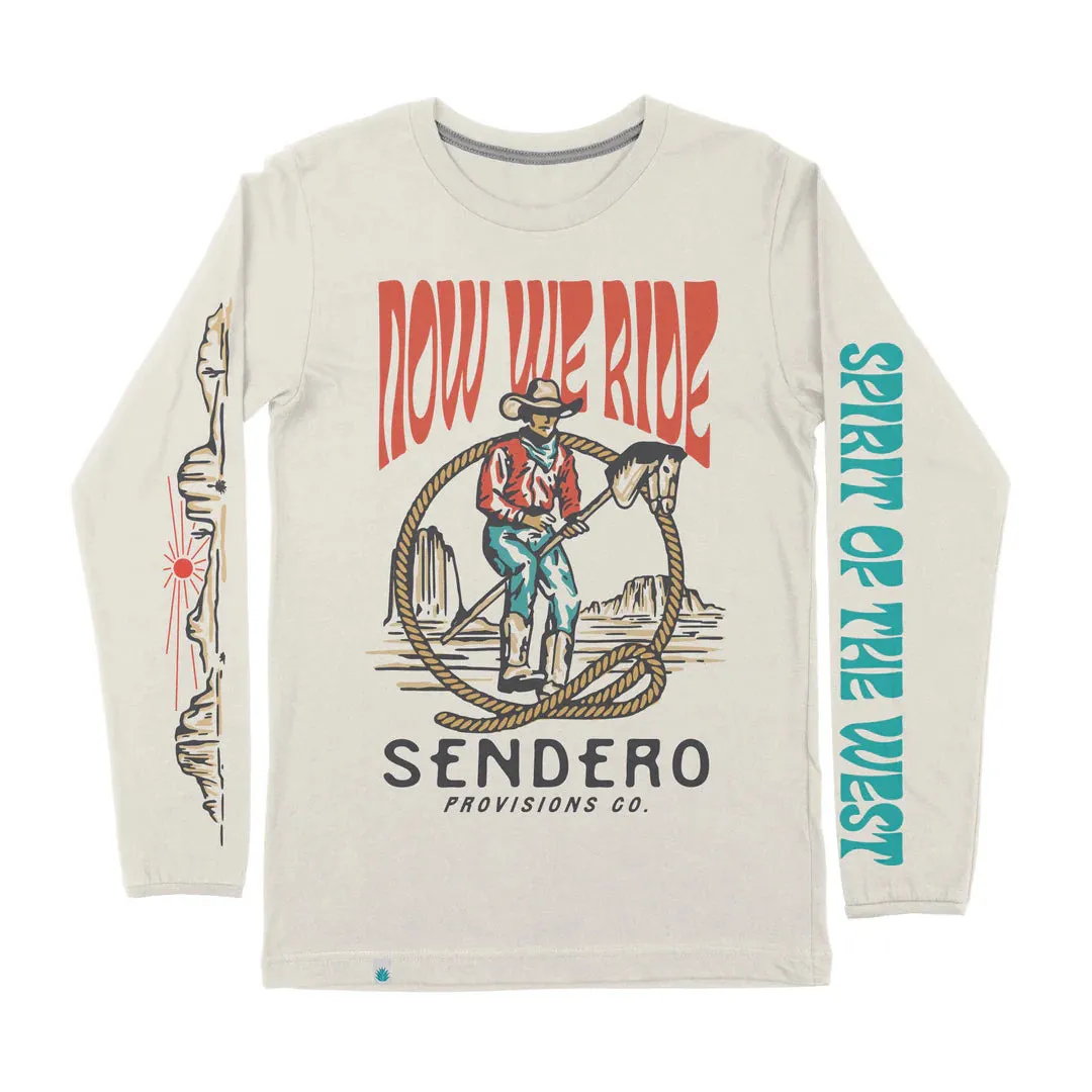 Stick Horse Long Sleeve T-Shirt - Vintage White Tee