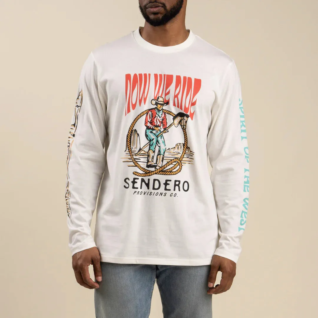 Stick Horse Long Sleeve T-Shirt - Vintage White Tee